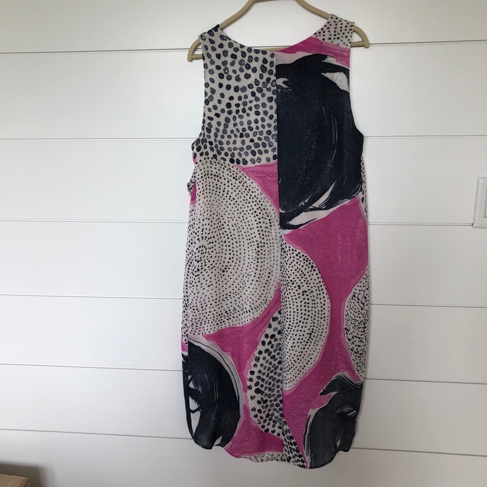 Pretty pink print dress. Multiple layer. Vibrant